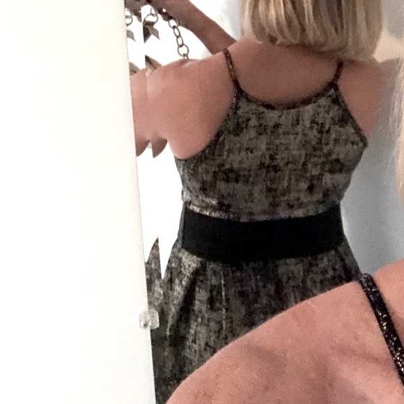 Soprano Gold Metallic Skater Dress - Picture 5 of 11